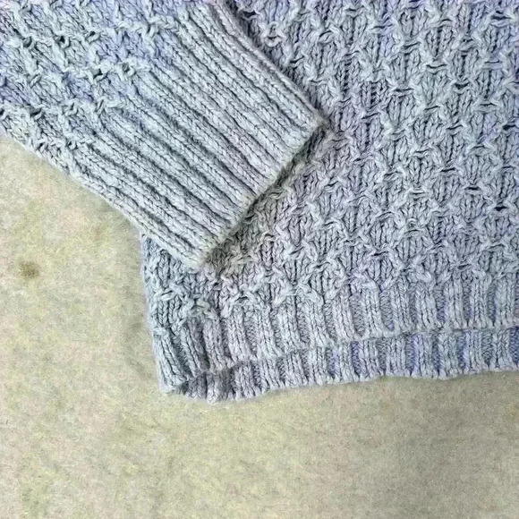 PILCRO High Low Cropped Crochet Waffle Knit Long Sleeve Sweater Women Small - Picture 3 of 12